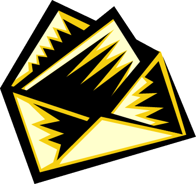 Golden letter in a golden envelope