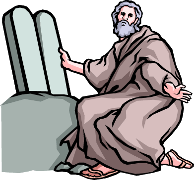 Moses the Lawgiver with the Ten Commandments on stone tablets